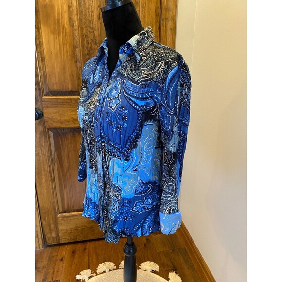 Apt 9 Women’s Size Medium  Long Sleeved Button Down Collared  Dressy Blouse - Picture 4 of 8